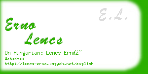 erno lencs business card